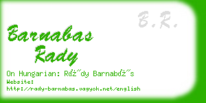 barnabas rady business card